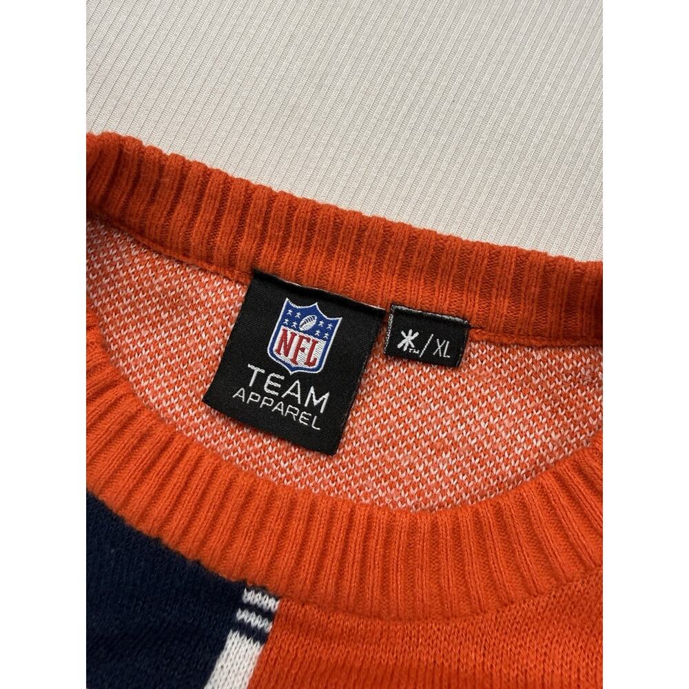 NFL Denver Broncos Ugly Christmas Sweater Orange Navy Patchwork XL Team Apparel - Picture 5 of 7